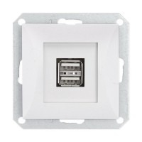 GL/USB-2 OP Priza 2*USB alb OPAL