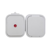 Priza + Intrerupator cu lumina aplicat orizontal IP54 GWN-17B2/S Alb  ABEX