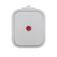 Выключатель одноклавишный накладной с подсветкой IP54 WNT-1B2S Белый ABEX