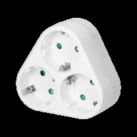 813399/OR-AE-13178(GS) Adaptor triplu 3x2P+Z Schuko alb  