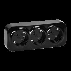844232/OR-OE-7209(GS)/B ToDo Bloc de 3 prize 2P+E 16A/250V Negru  IP20 