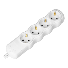Розетка 4x2P+Z IP20 белая без кабеля OR-AE-13264(GS)/W