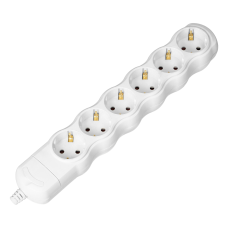 Розетка 6x2P+Z IP20 белая без кабеля OR-AE-13268(GS)/W