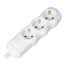 Розетка 3x2P+Z IP20 белая без кабеля OR-AE-13262(GS)/W