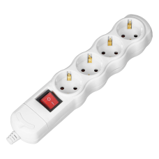 Розетка 4x2P+Z с выключателем IP20 белая без кабеля OR-AE-13265(GS)/W