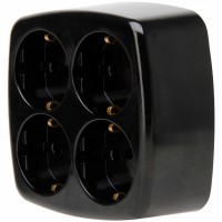 1210.0500.3 Prelungitor fara fir cu 4 pozitii Negru