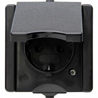 9474.0500.9 PROAQUA priza simpla Negru IP44
