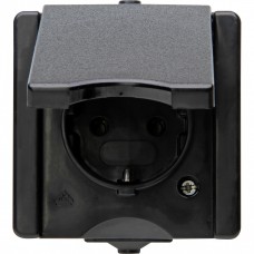 9474.0500.9 PROAQUA розетка, черная, степень защиты IP44