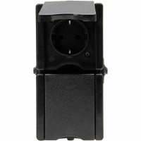 9475.0500.2 PROAQUA priza dubla vertical Negru IP44