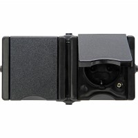 9506.0500.5 PROAQUA priza dubla orizontal  Negru IP44